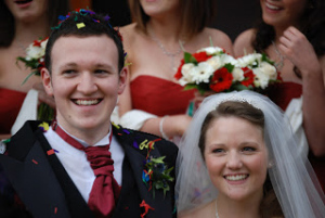 Josh & Laura on their wedding day
